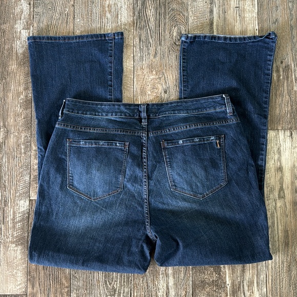 VINTAGE AMERICA BLUES WOMEN BOHO 👢 BOOTCUT JEANS, SIZE 18WR / 34 - Picture 2 of 11